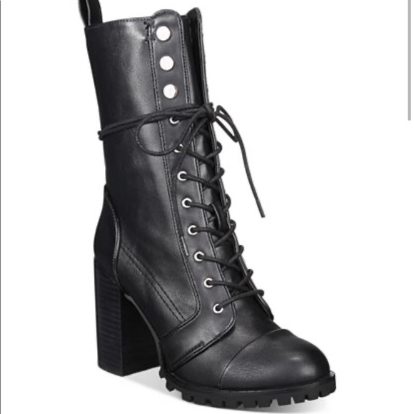 Dolce Vita Shoes - Black Heeled Combat Chelsea Chunky Boots